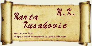 Marta Kušaković vizit kartica